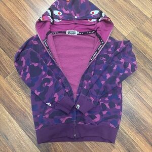 Bape Kids Hoodie in Purple Camo